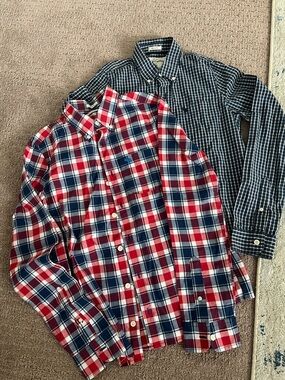 Abercrombie & Fitch Red, Navy & White Plaid Button-Down Shirt (Boy’s)